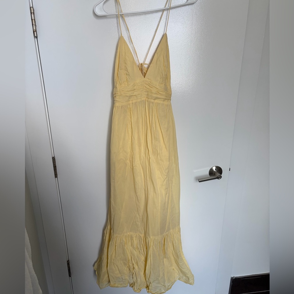 Yellow linen maxi dress - Picture 4 of 7